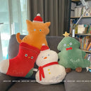 Axyaa Christmas Tree Doll Snowman Cats Cushion Holiday Decor Plush Toy Girls