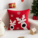 Axyaa Christmas Red Santa Claus Embroidered Cushion Cover - Home Decor