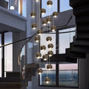 Axyaa Stair Chandelier: Modern LED Indoor Ceiling Pendant Light for Living Room