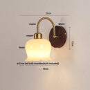 Axyaa Glass LED Wall Light with Pull Chain Switch for Bedroom Hallway