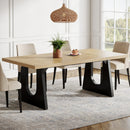 Axyaa Rustic Wood Dining Table, Seats 6-8, 70.9-Inch Rectangular, Black Legs