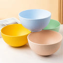 Axyaa Dark Green Wheat Straw Bowls Set - 10Pcs 5.9in Shatter Resistant Tableware Bowls