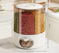 Axyaa Rotating Rice & Grain Storage with Measuring Cylinder and Sealed Lid