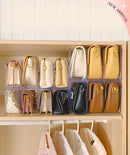Axyaa Handbag Divider Shelf: Wardrobe Storage Rack for Bags - Cabinet Organizer Display Case