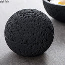 Axya Meteorite Texture Ceramic Bowl with Lid for Desserts, Sushi, and Snacks