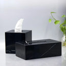 Axya Marble Tissue Box Black Rectangular Light Luxury Home Hotel Decor Craft