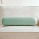 Axyaa Velvet Bolster Pillow - Corded Edge, Removable Cover - Cylindrical Neck Roll - 17.5x56cm