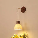 Axyaa Adjustable LED Wall Light Fixture with Ceramic Wood Base