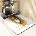 Eye Print Watercolor Style Absorbent Drying Mat & Coasters Set by Axyaa