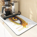 Eye Print Watercolor Style Absorbent Drying Mat & Coasters Set by Axyaa
