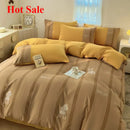 Axyaa Small Fresh 6D Printed Cotton Bedding Set - 4 Pieces
