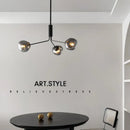 Axyaa Gray LED Lava Glass Chandelier Nordic Design Pendant Light