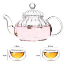 Axyaa 600ml Glass Teapot with Infuser Herbal TeaCup