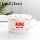 Axyaa Ceramic Noodle Bowl with Lid - Large Capacity Soup & Salad Lunch Box