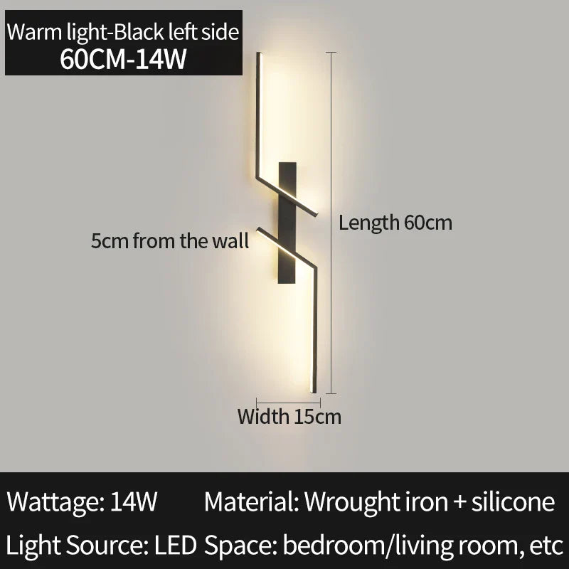 Axyaa Modern LED Wall Sconce Minimalist Bedroom Living Room Wall Lamp