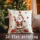 Axyaa Christmas Gnomes & Santa Pillow Covers for Sofa, Bedroom, Car - Rectangular Cushions