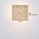 Axyaa Wabi Sabi Indoor LED Wall Sconce Yellow Travertine Stone Bedside Lamp