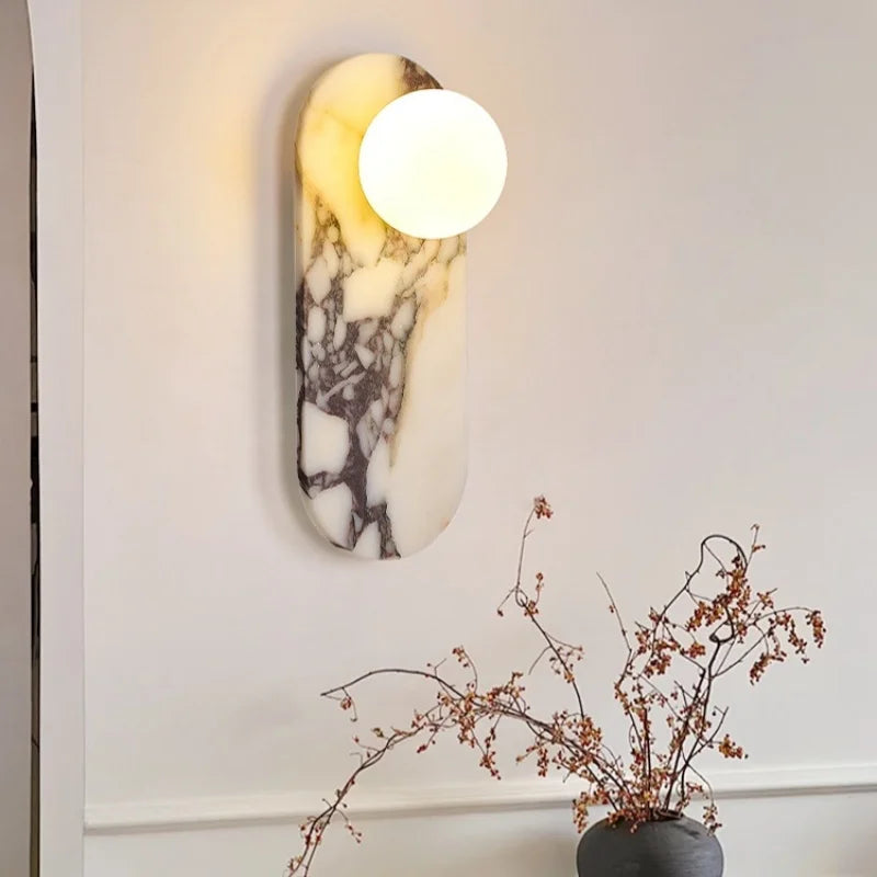 Axyaa Marble Glass LED Wall Light for Home Decor