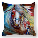 Axyaa Horse Printed Pillowcase 45x45cm Polyester Home Sofa Decor Throw Pillow Cover