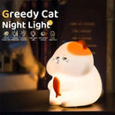 Axyaa Silicone Cat Night Light Lamp - Rechargeable Touch Patting Fun Decor