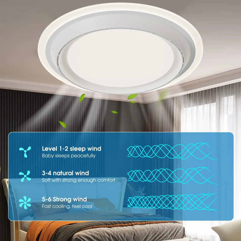 Axyaa Ceiling Fan with Hidden Blade, Remote Control, LED Lights - Home Decoration