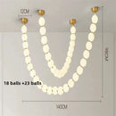 Axyaa White Ball LED Pendant Light Chandelier for Stylish Indoor Decor