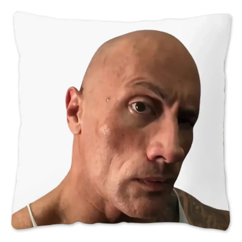 Dwayne Johnson Rock Face Cushion Cover for Sofa by Axyaa - Home Decor Pillowcase