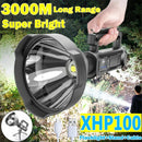 Axyaa Rechargeable LED Searchlight Bracket Mountable Handheld Waterproof Spotlight