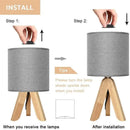 Nordic Country Style Wooden Tripod Fabric Floor Lamp by Axyaa - Warm Home Lighting