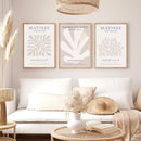 Gray Beige Abstract Neutral Gallery Matisse Wall Art by Axyaa