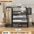 Metal Mesh Desk Organizer 4-Tier with Sliding Drawer, Letter Tray & Pen Holder by Axyaa
