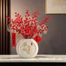 Axyaa Peace Joy Blessing Flower Vase & Apricot Leaves Set for Lunar Festival