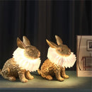 Axyaa Rabbit Table Lamp: Cute Danish Resin LED Night Light for Kids' Bedside