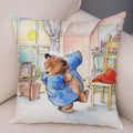 Axyaa Cartoon Bear Cushion Cover - Cute Animal Pillowcase for Sofa and Children's Room