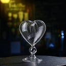 Axyaa Heart Stemmed Glass Cup: Creative Design for Cocktails, Smooth Ripple Straw, Bar Tool