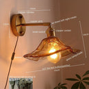 Axyaa Glass Copper LED Wall Lights for Home Decoration Restaurant Living Room