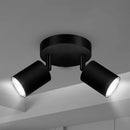 Axyaa LED Ceiling Light: 350° Rotatable Dual GU10 Wall Light, Black
