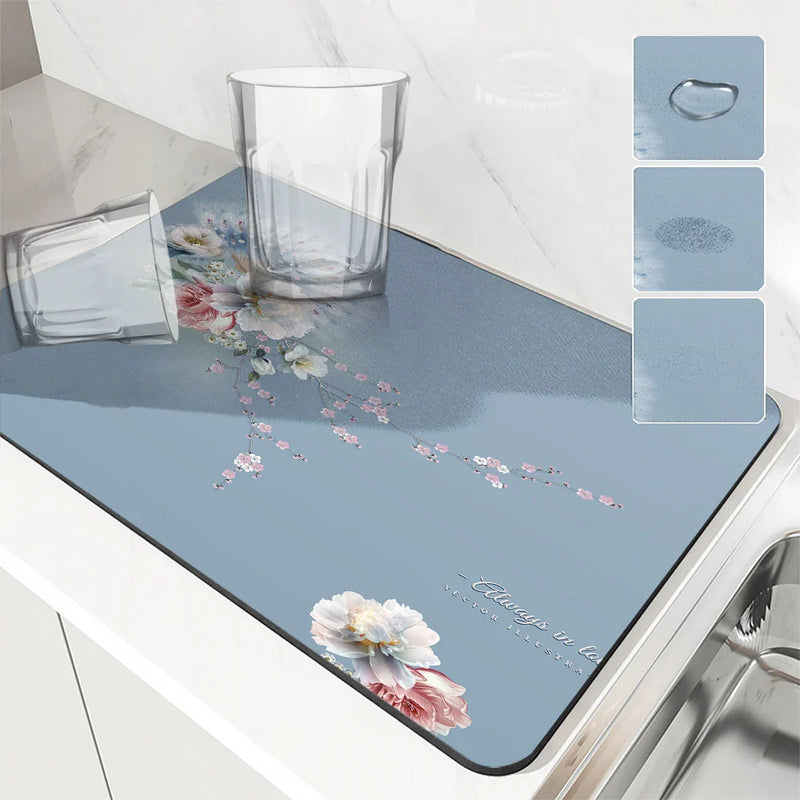 Flower Peony Drying Mat by Axyaa: Absorbent & Anti-Slip Table Mat for Cups & Decor