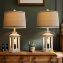 Axyaa Retro Linen Desk Lamp | Nordic Style LED Desk Light for Home Decor