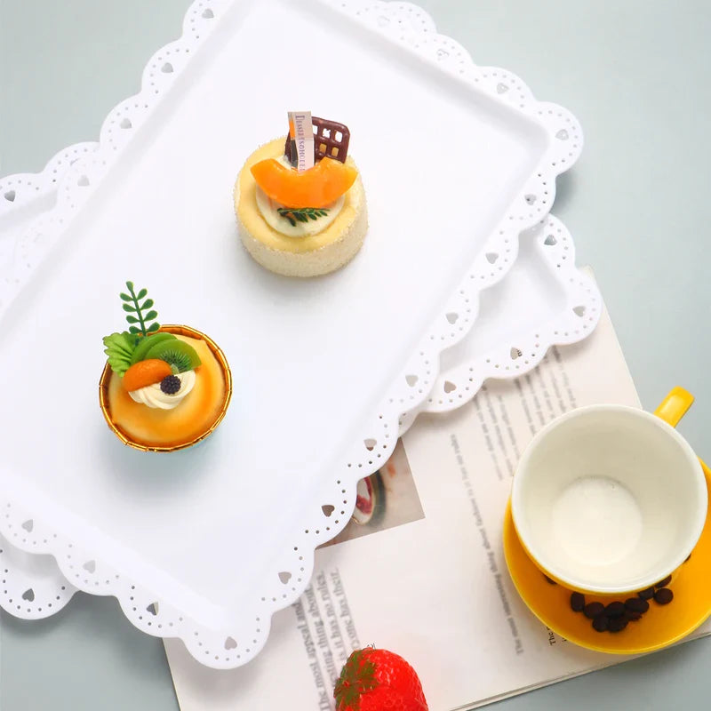 Axyaa Dessert Plates Set - Reusable PP Material for Hotel, Restaurant, Party