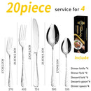 Axyaa 20-Piece Stainless Steel Western Style Tableware Set for Hotels & Steakhouses