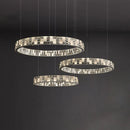 Axyaa Modern Luxury Crystal Circle Chandelier with LED Lights