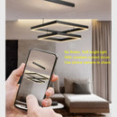 Axyaa Black Aluminum Square Pendant Light - Modern LED Hanging Lamp for Home Loft