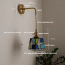 Axyaa Tiffany Style Glass Wall Light Fixture - Colorful LED Bedroom Lamp