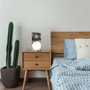 Axyaa Marble White Desk Lamp with Glass Ball Accent, Ideal for Bedroom, Foyer, Hotel