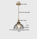 Axyaa Copper Glass LED Pendant Lights Modern Hanging Lamp for Home Decor