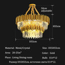 Axyaa Luxury Crystal Ceiling Chandelier - Elegant Pendant Lighting for Home Decor