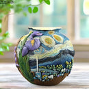 Axyaa Starry Night Vase: Creative Artwork Plant Pot for Aesthetic Room Decor