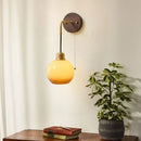 Axyaa Walnut Wood LED Wall Lamp with Pull Chain Switch