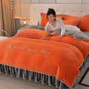 Axyaa Winter Fleece Thickened Warm 4-Piece Bedding Set
